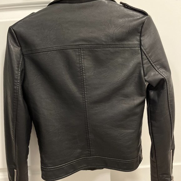 XS Monk & Lou Black Vegan Leather Jacket - Picture 2 of 4